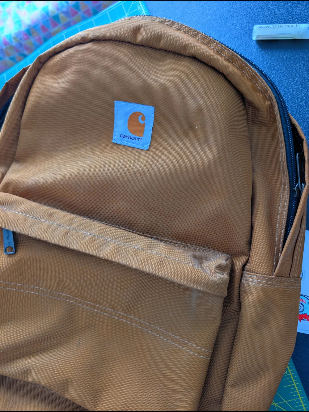 Carhartt Tan Canvas Backpack - Classic Workwear Style